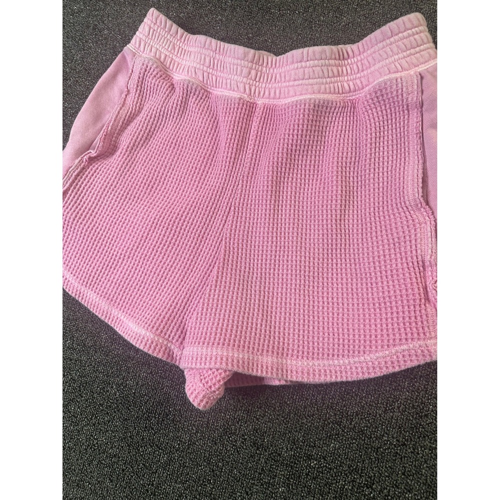 Aerie Pink Waffle Knit Lounge Shorts with Pockets Womens Medium - Picture 2 of 9
